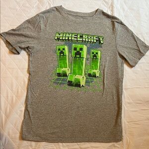 GAP Gray Kids Minecraft Creeper Short Sleeve Tee